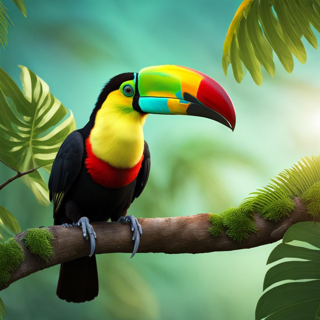 Keel-Billed Toucan: Vibrant 4K Digital Render