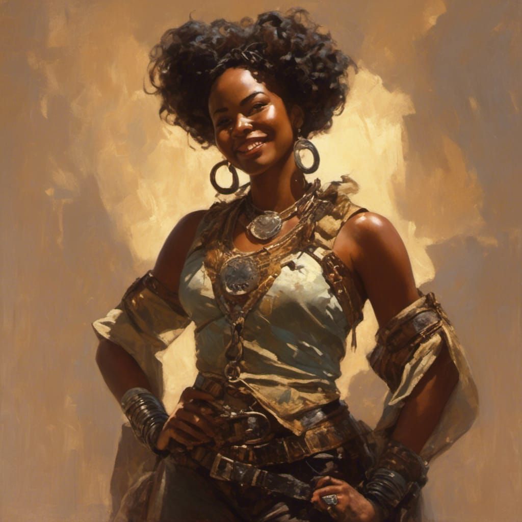 A Sassy African American Woman with Grin