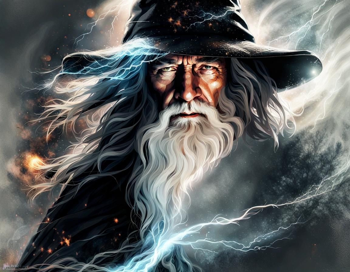 Gandalf Nebula Digital Painting with Cinematic Lighting