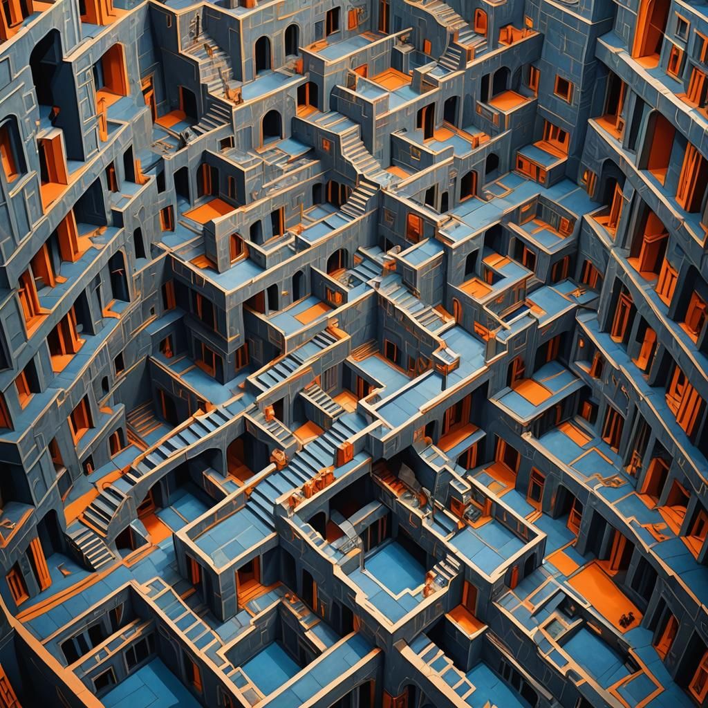 Escher-Inspired Room with Impossible Geometry