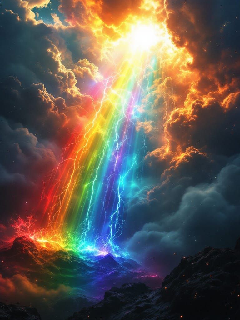 Exploding Rainbows in Epic Cinematic Style