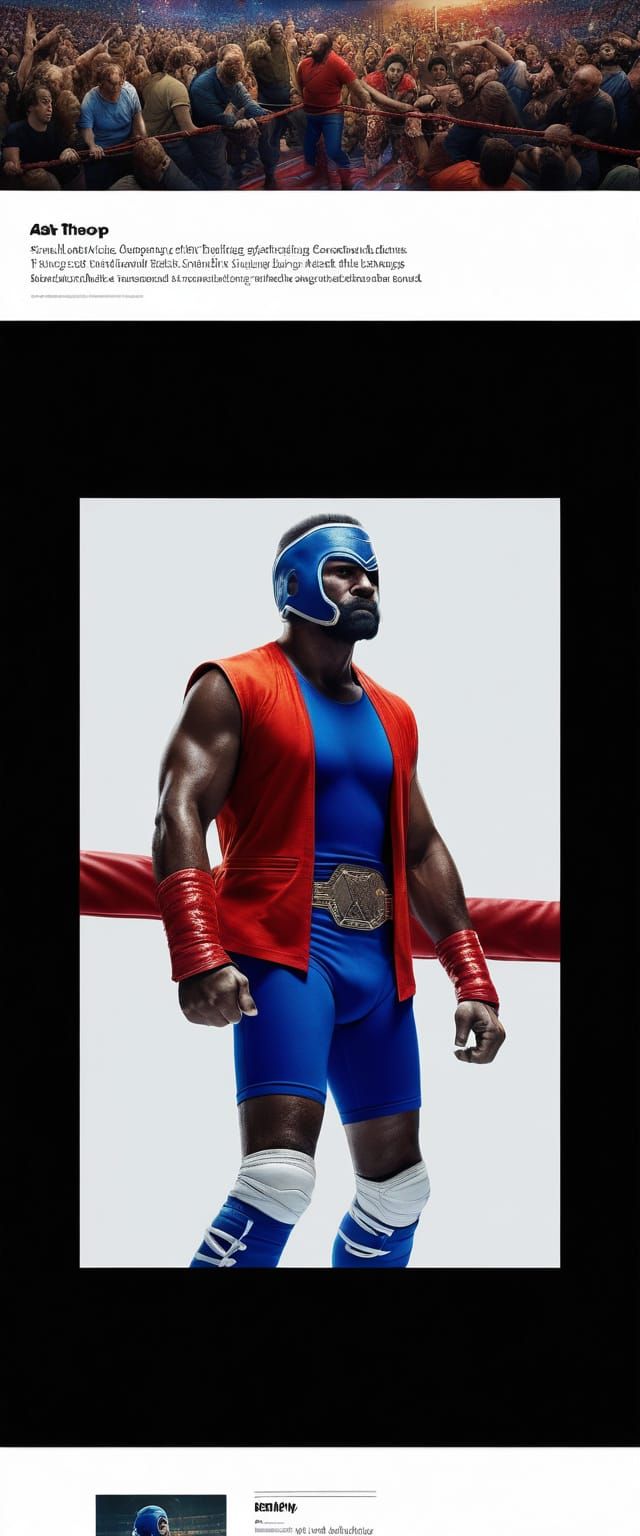 Wrestler Standing Confidently in a Brightly Lit Wrestling Ri...