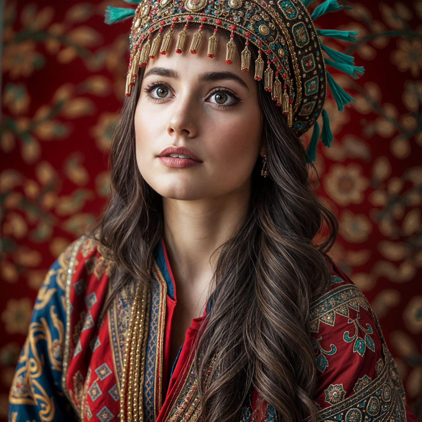 Persian Woman in Ornate Traditional Costume