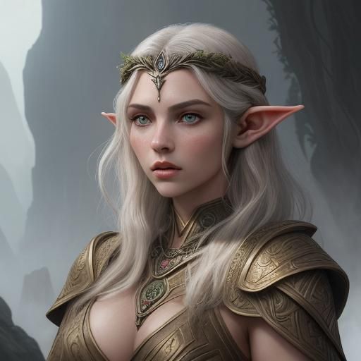 Gaunt Ayleid Elf Portrait in Art Deco Style