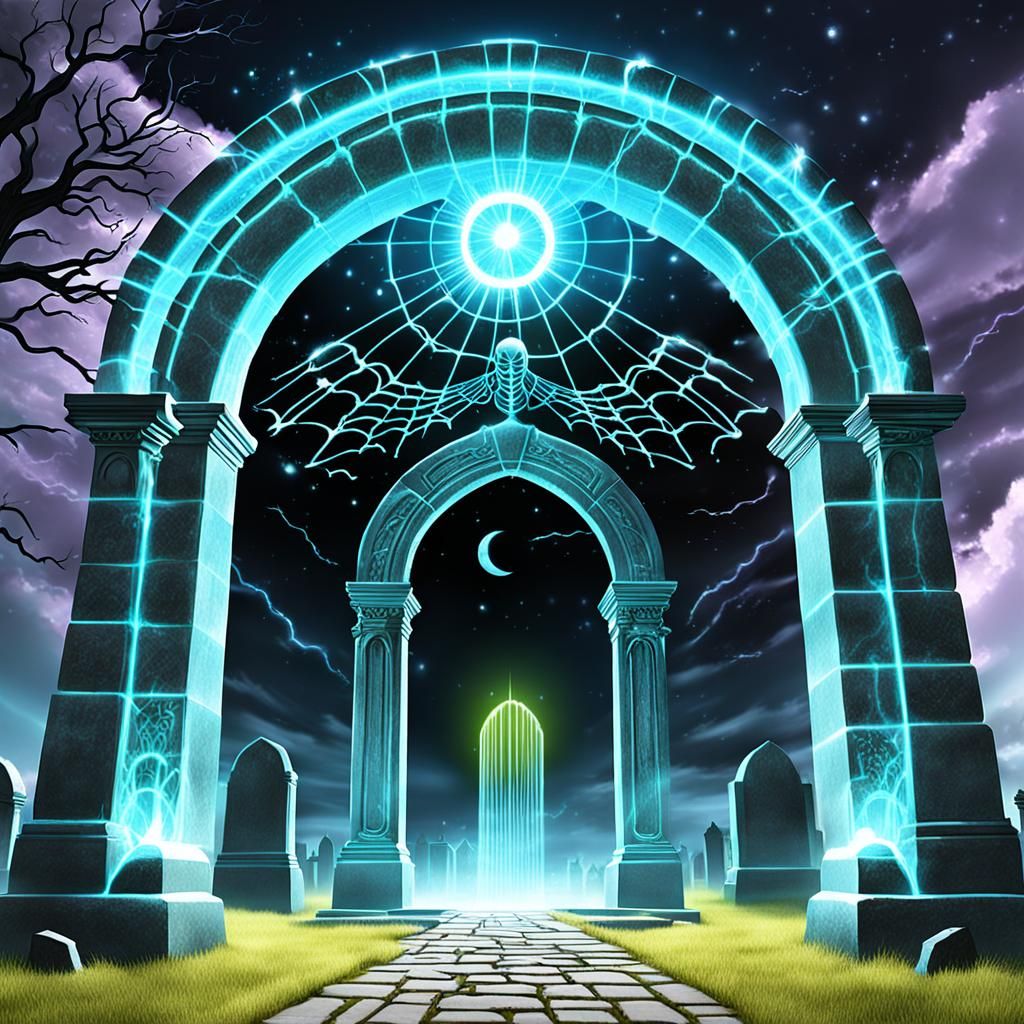 Ethereal Energy Field Over Graveyard Portal