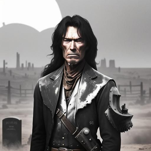 Clint Eastwood as Steampunk Robot in Desert Scene