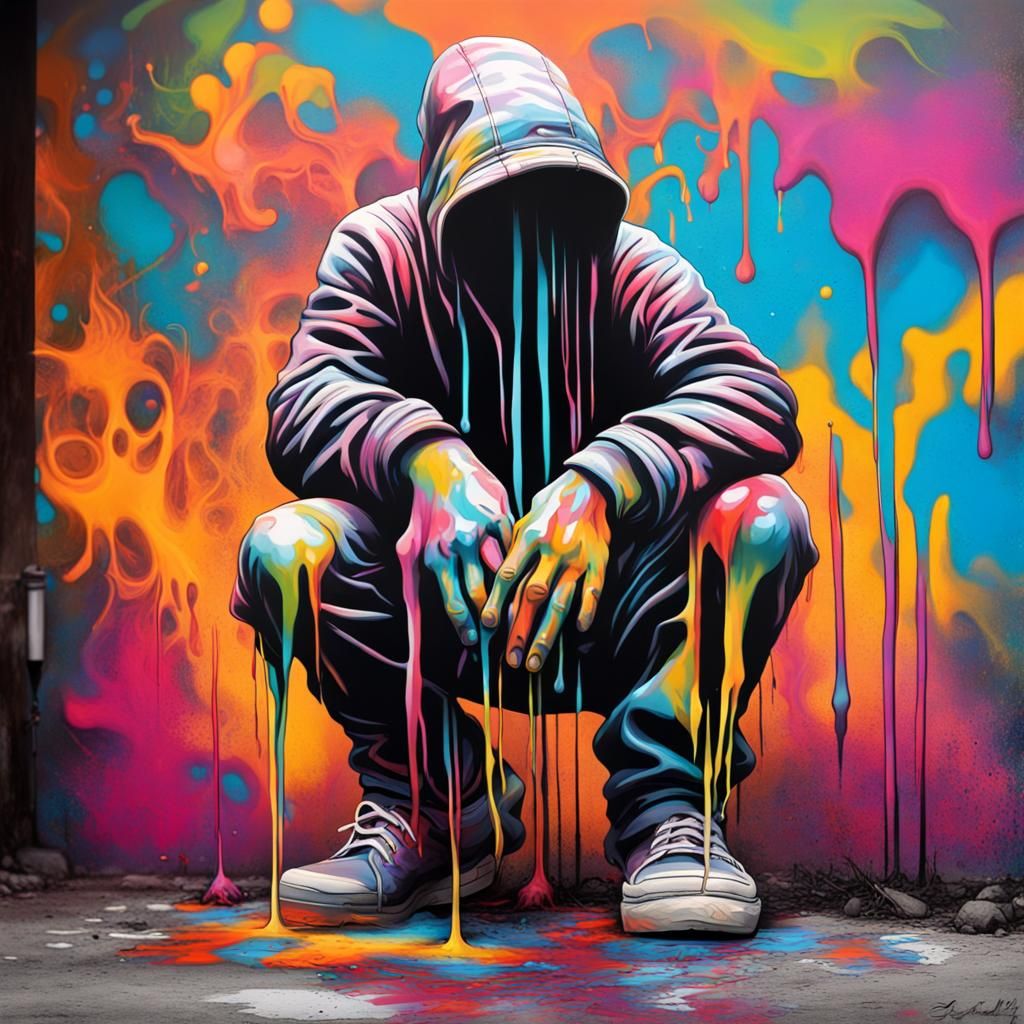 Soul Leaving Body: Graffiti Art in High Contrast