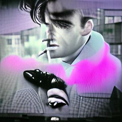 Pastel Goth Film Noir Scene