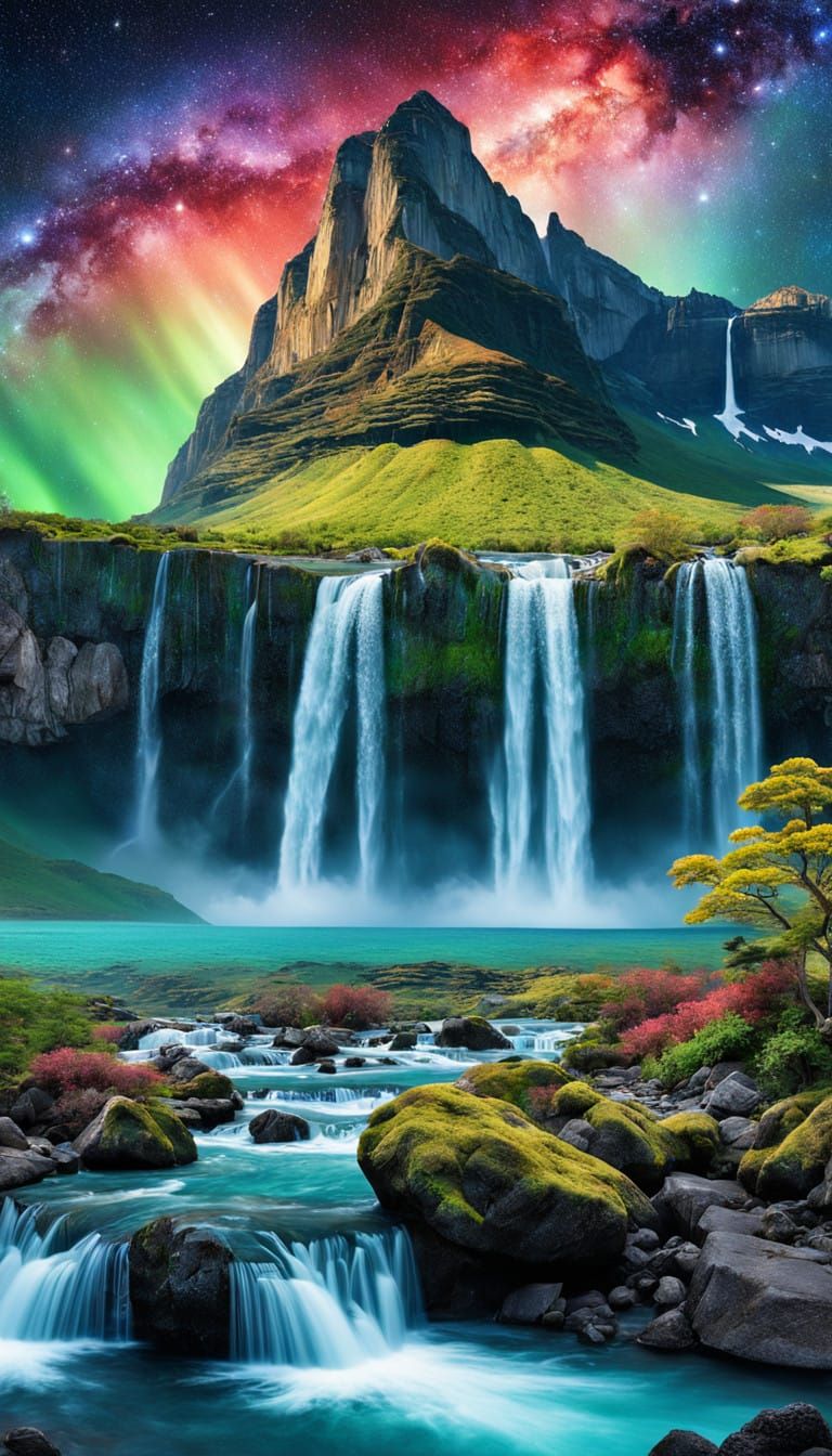 Surreal Nature Landscape in Vibrant, Ultra-Detailed Style