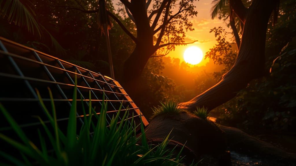 Guitar in Warm Sunset Light