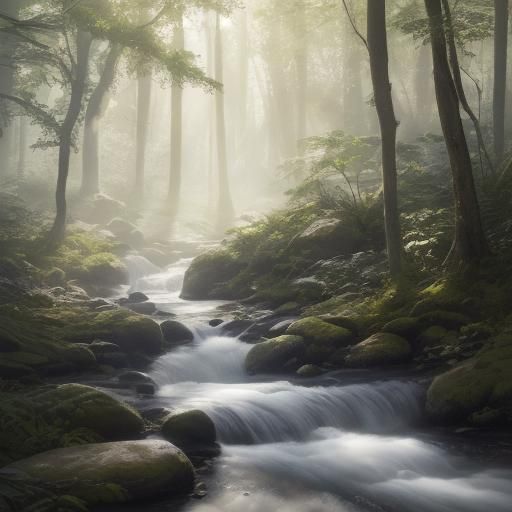 Sunlit Forest Scene with Playful Animals