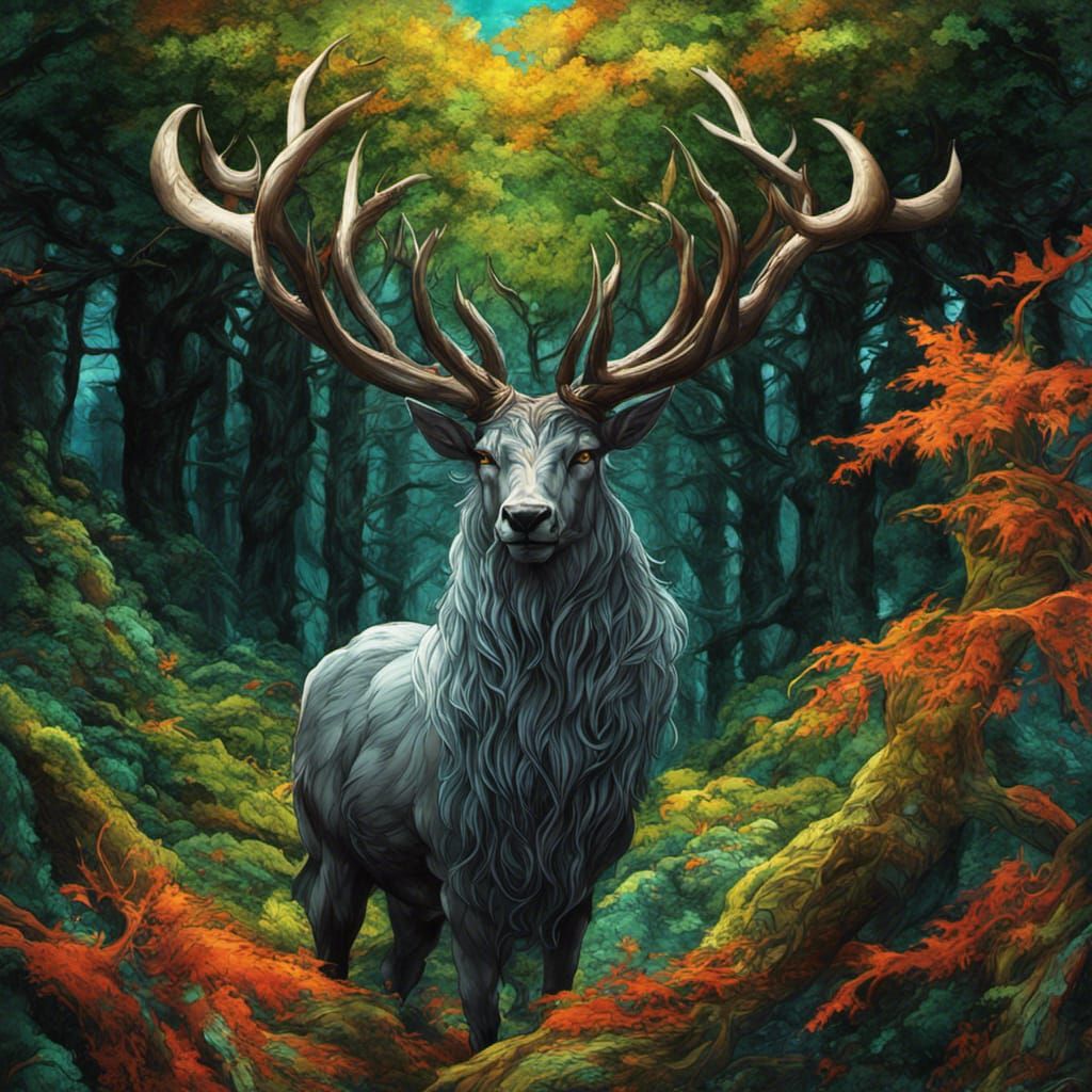 Cernunnos: Gaelic God in Detailed Digital Art