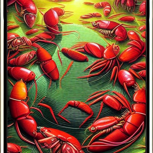 Coconut Crawfish in Comic Book Art Style