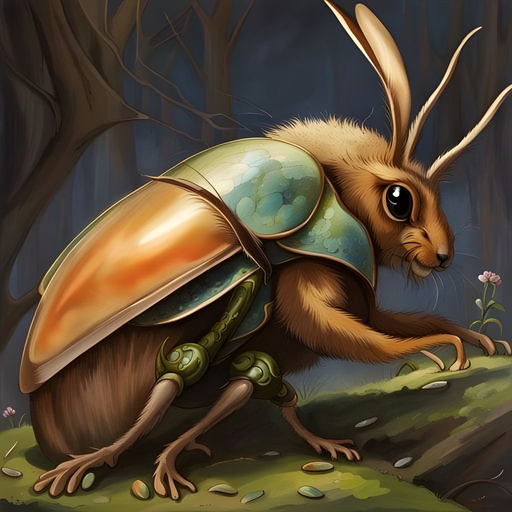 Hare-Scarab Beetle Hybrid by Android Jones