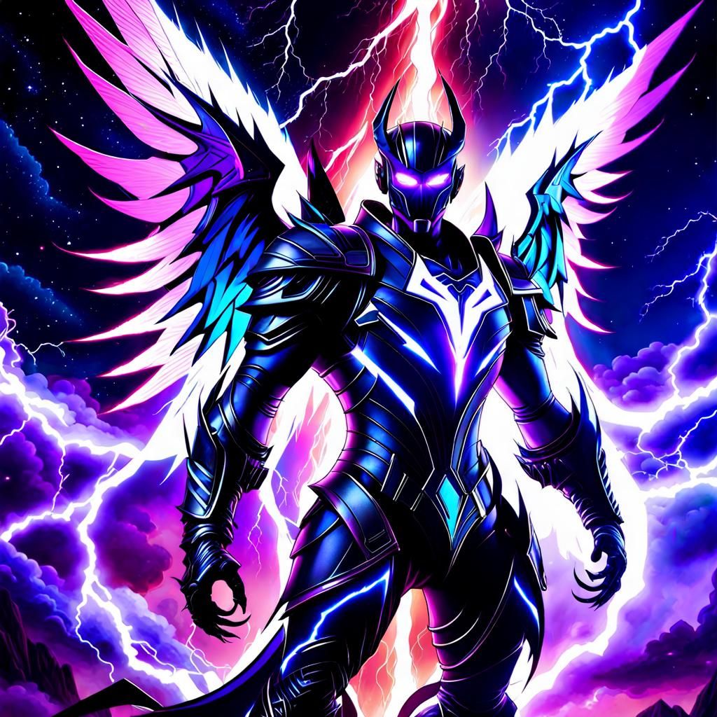 Winged Nebula Demon in Electric Suit
