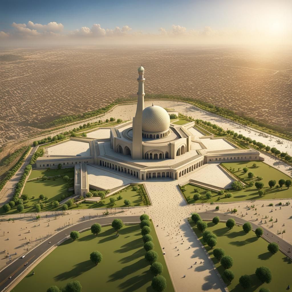 Mazar-e-Quaid Celebration: Hyperrealistic Aerial View
