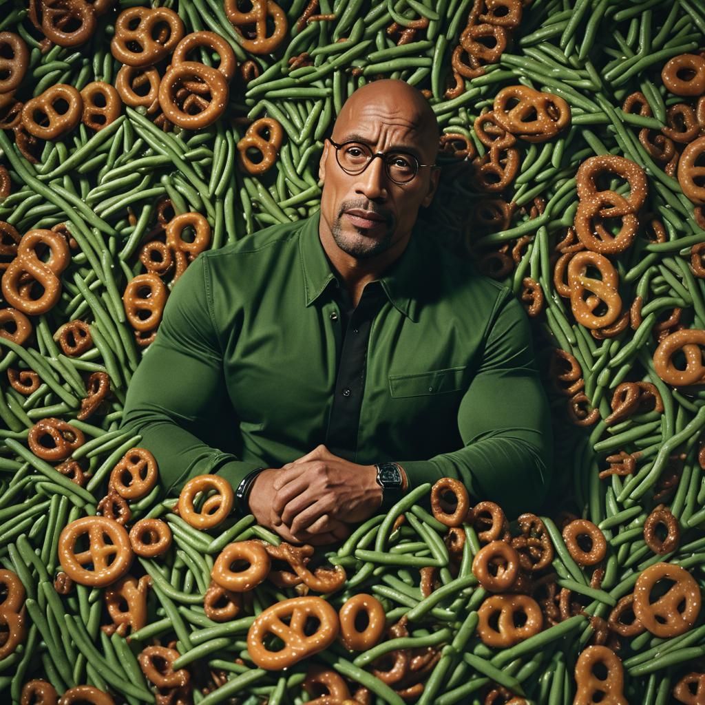 Dwayne 'The Rock' Johnson Green Bean on Pretzels