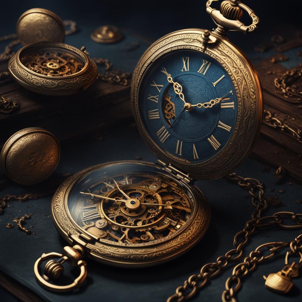 Nightmare Pocket Watch: Detailed Matte Painting