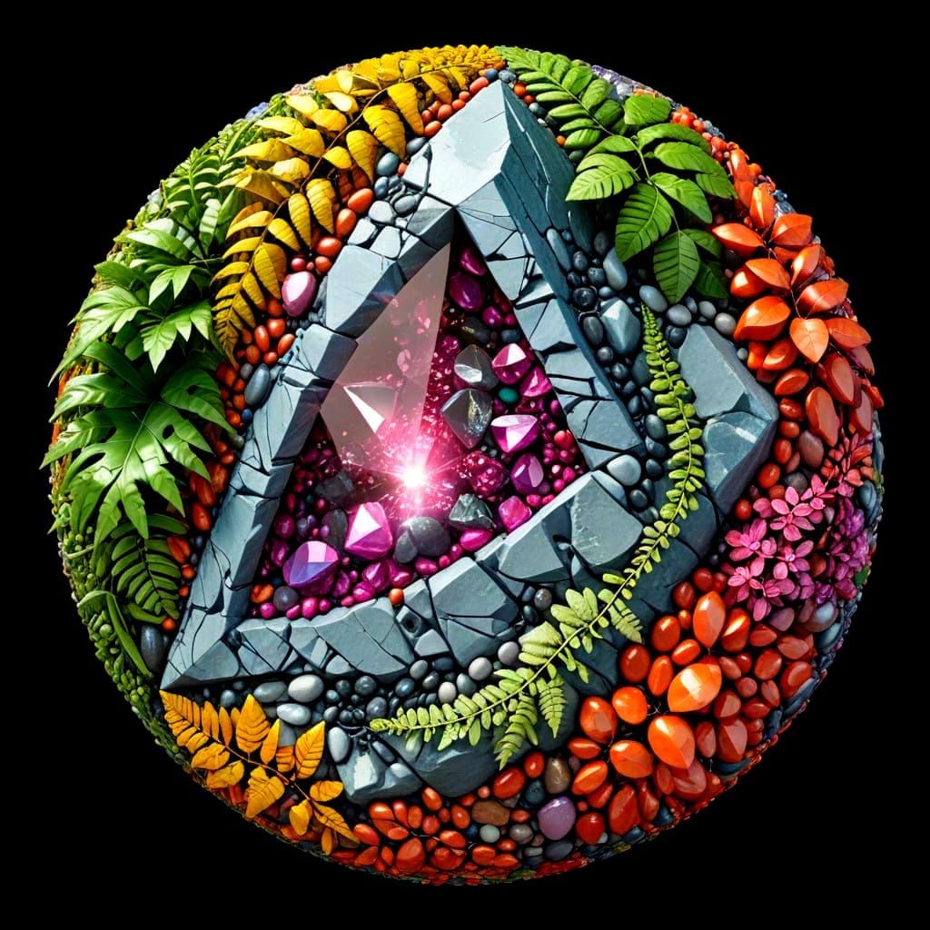 Ethereal 8K CGI Landscape with Maximalist Rock Formations