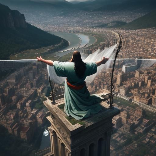 Jesus Casting a Net: Hyperrealistic 64 Megapixel Image