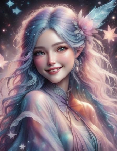 Pastel Watercolour Portrait of a Smiling Person