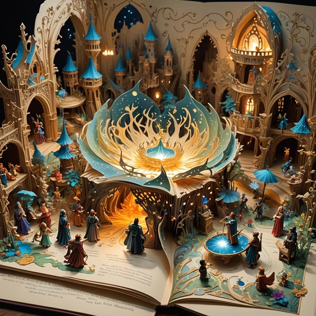 Magical Pop-Up Book with Fantasy Characters