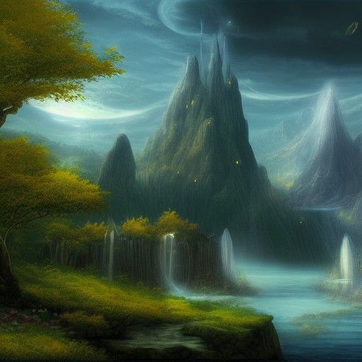 Detailed Matte Painting of a Fantasy World