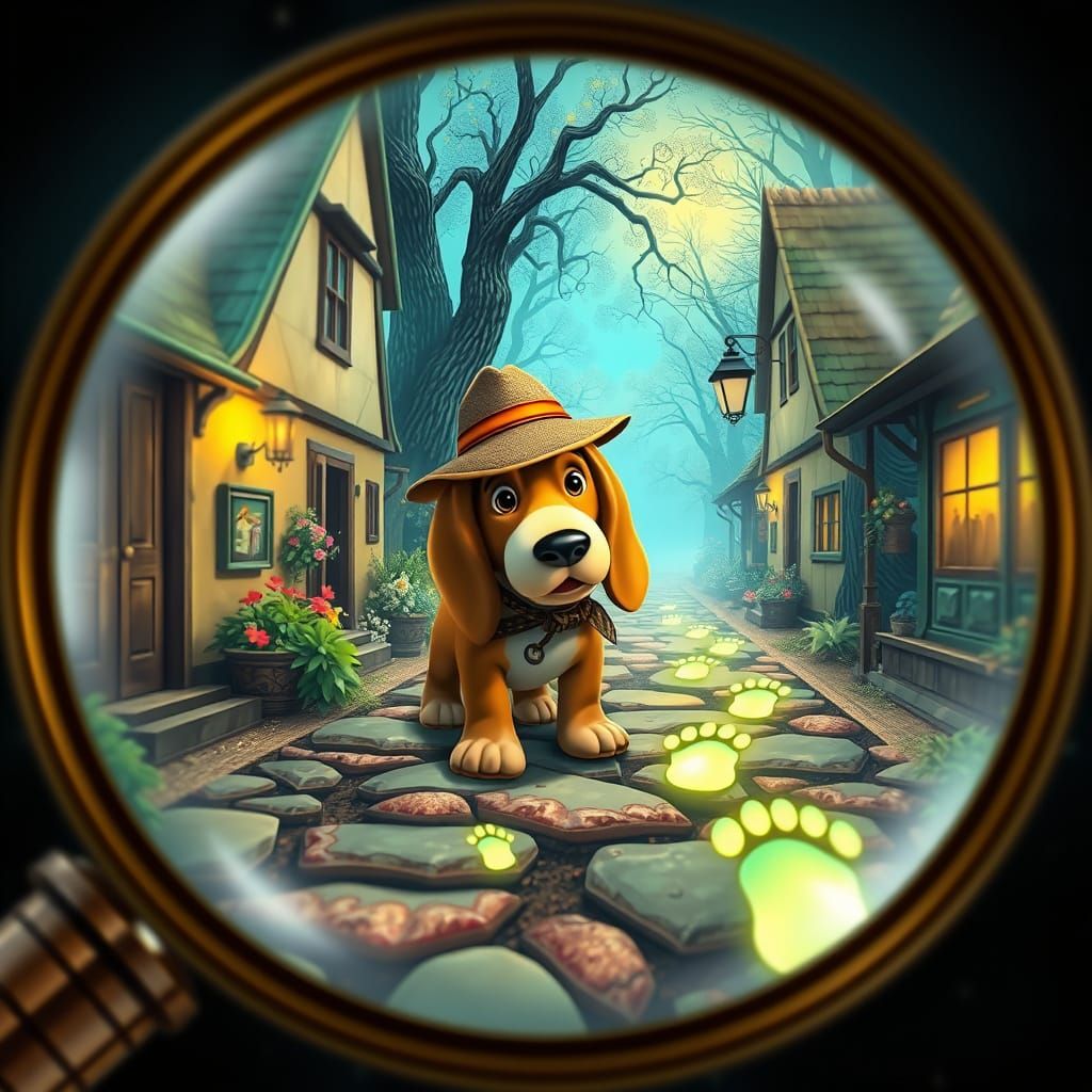 3D Basset Hound Detective Finds Bigfoot Clue in Village