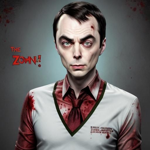 Zombie Sheldon Cooper in Physics Lab - Zombiecore