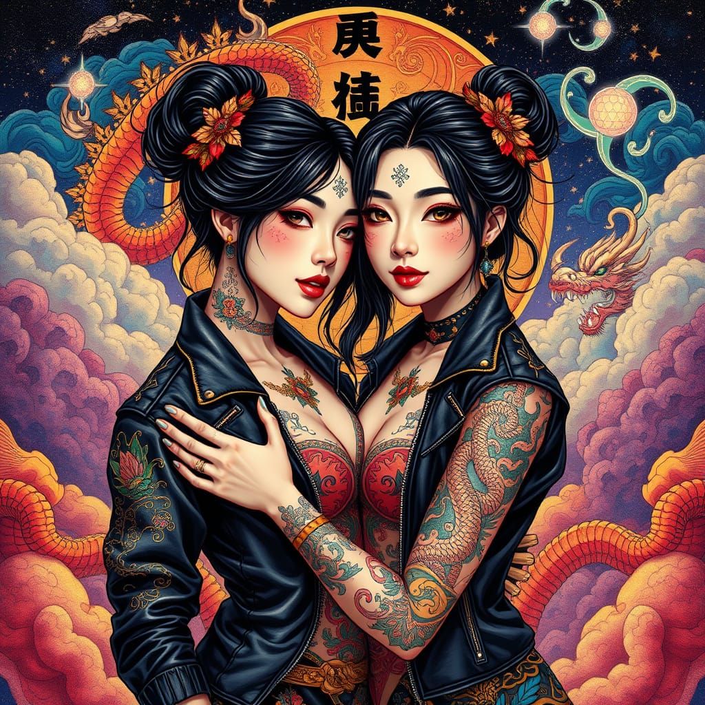 Sensual Asian Goddesses in Leather, Dragons, and Cosmic Harm...