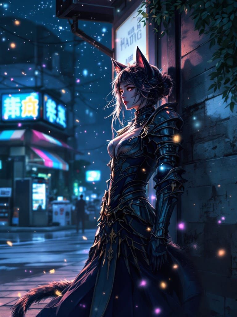 Anime Knight and Enchantress at Convenience Store