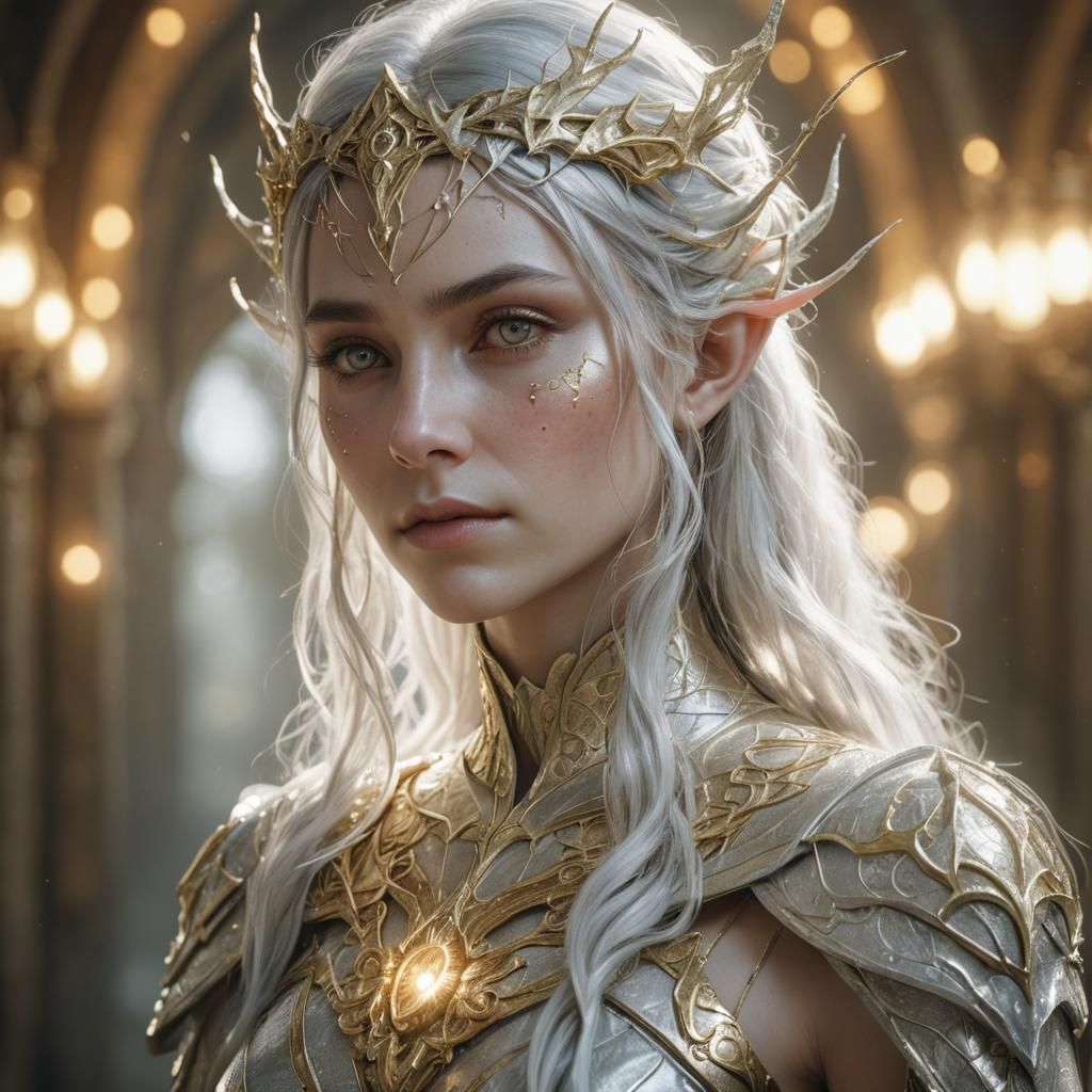 Beautiful Elf Woman Portrait in Fantasy Style