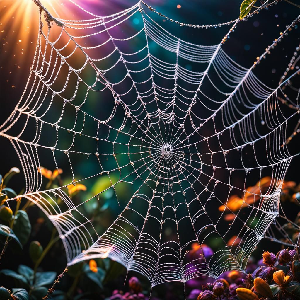 Galactic Spiderweb: Hyperrealistic Galaxy Web Art