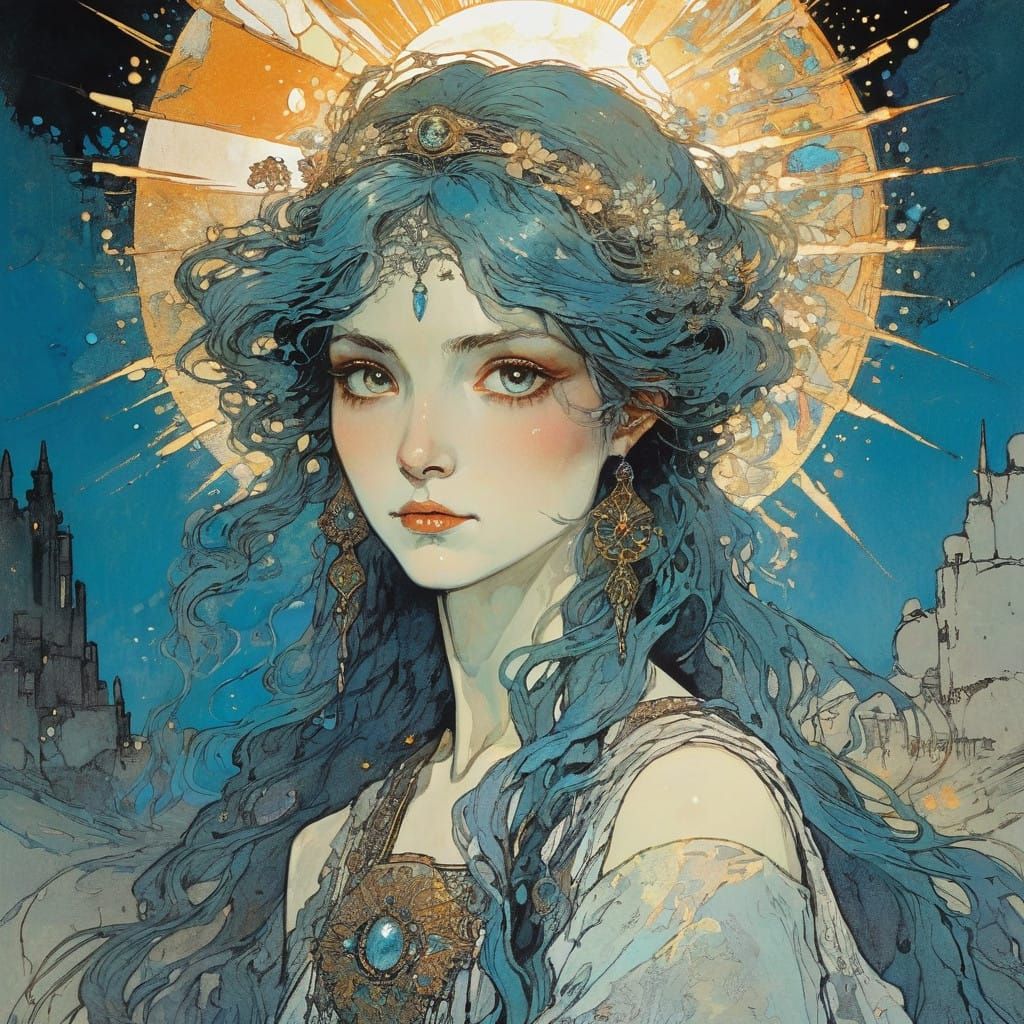 Radiant Maiden Shines with Solar Eyes