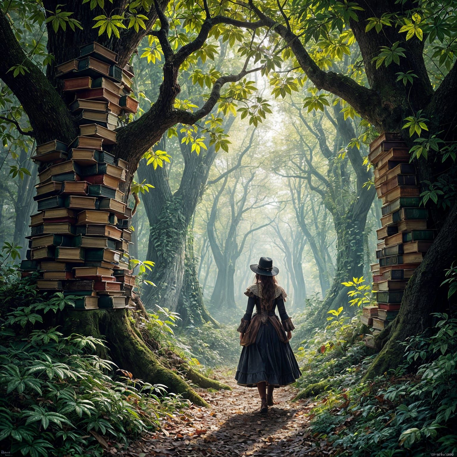 Victorian Explorer in a Forest of Books