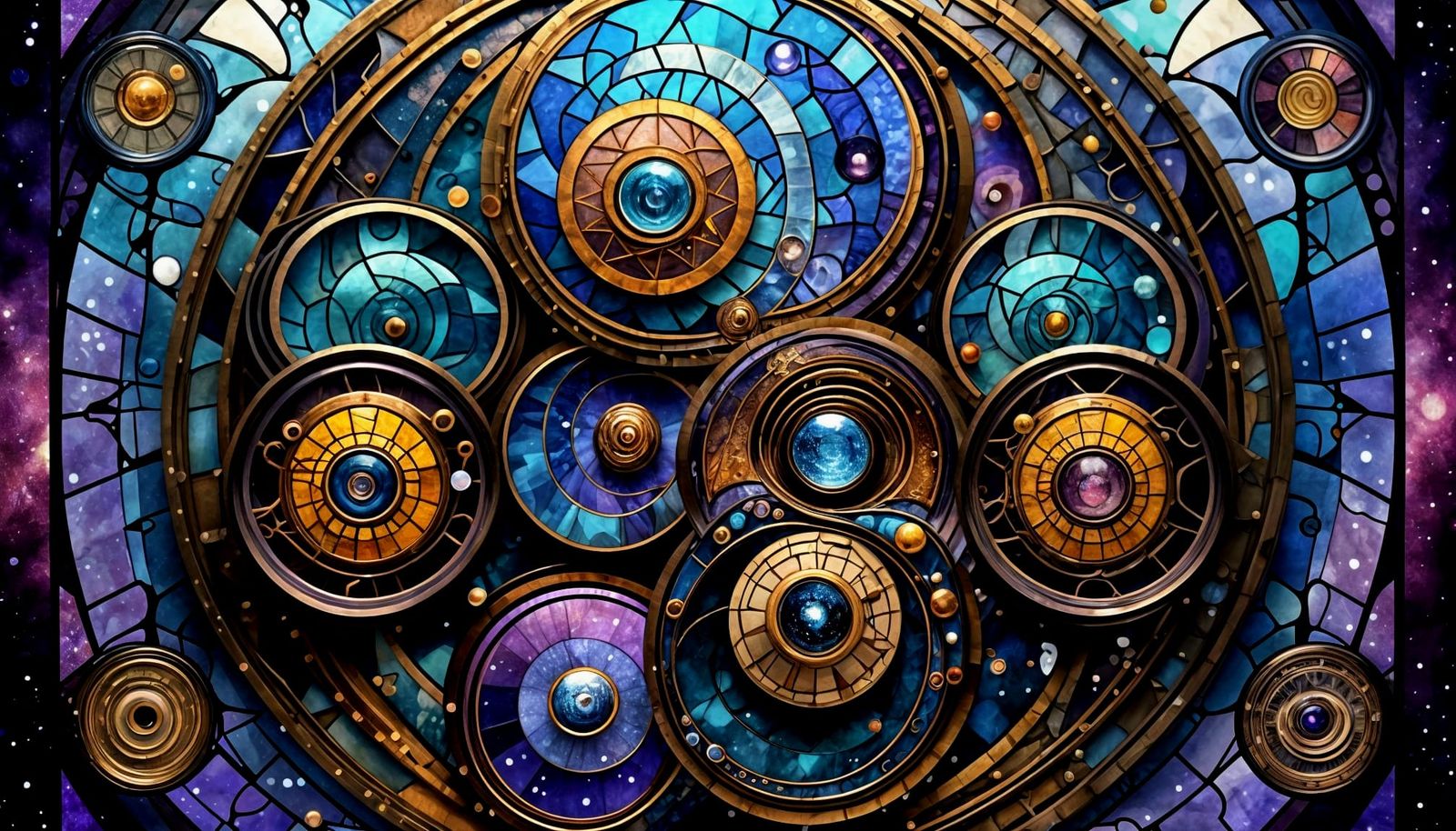 Abstract Sacred Geometry Hive in Mixed Media Collage