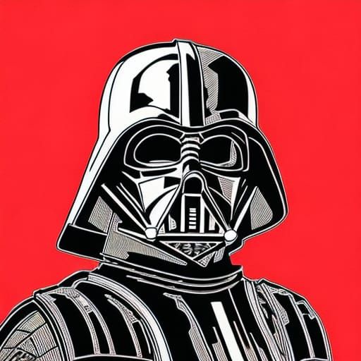 Ronin Darth Vader Pen and Ink Illustration