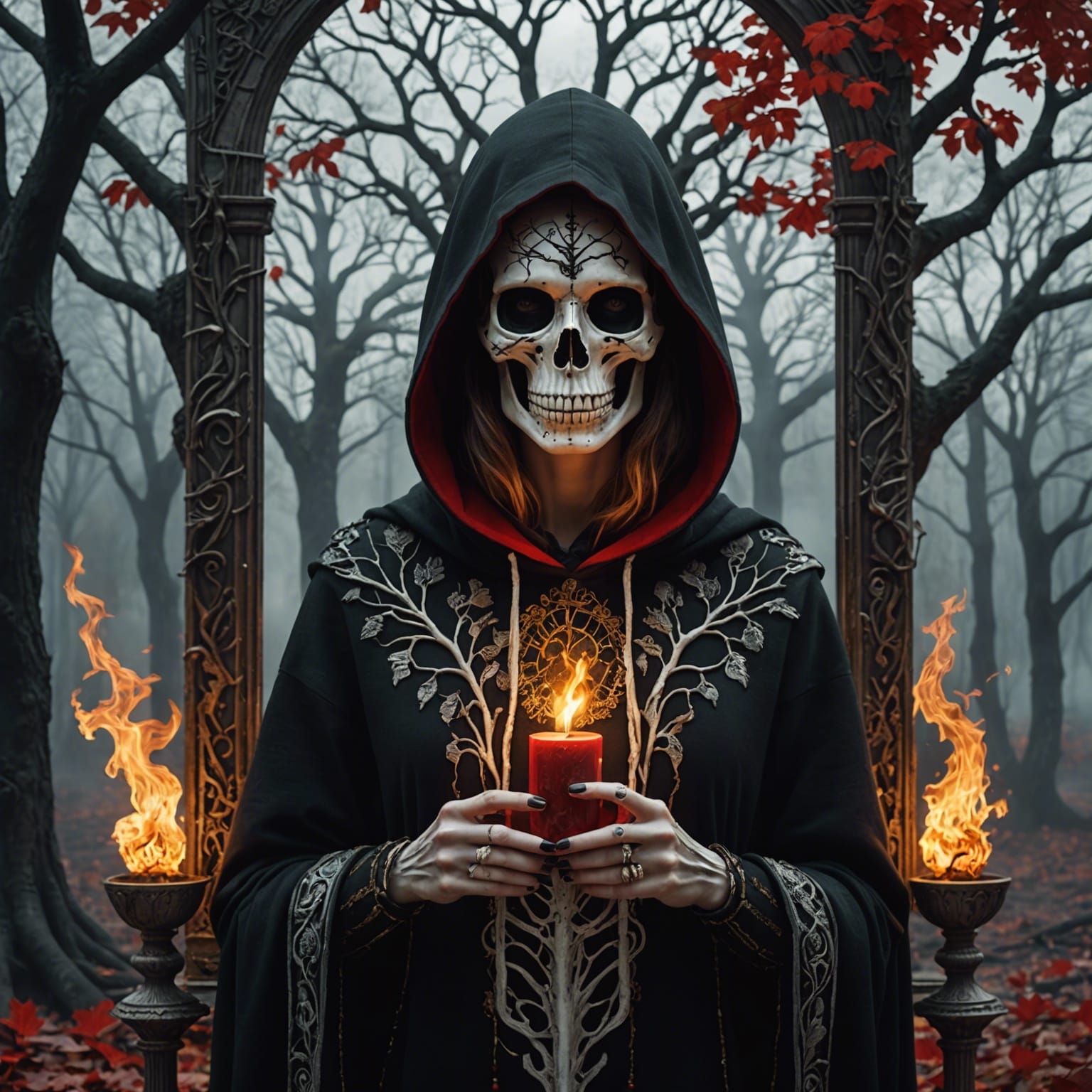 The Priestess Tarot Card in Dramatic Style