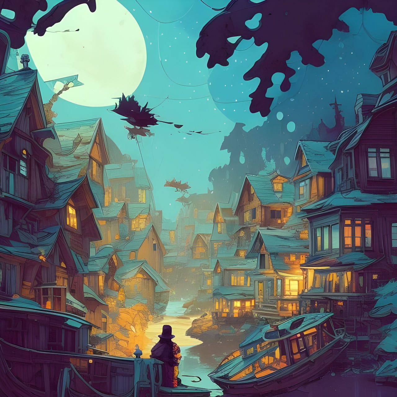 Canadian Coastal Village: 3D Comic Animation Masterpiece