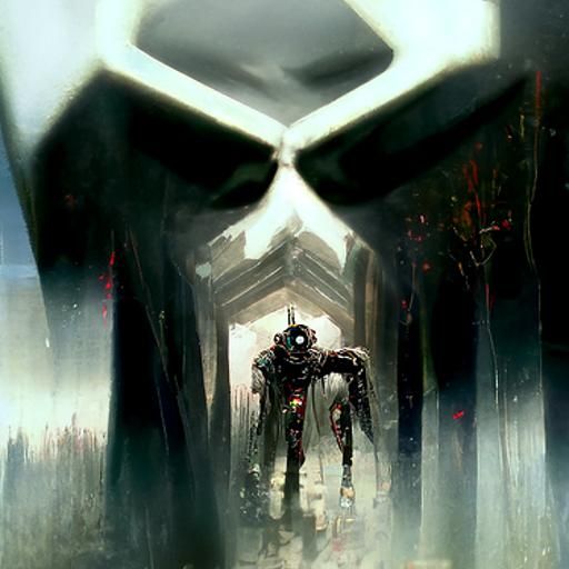 Sinister Artificial Intelligence in Digital Art Style
