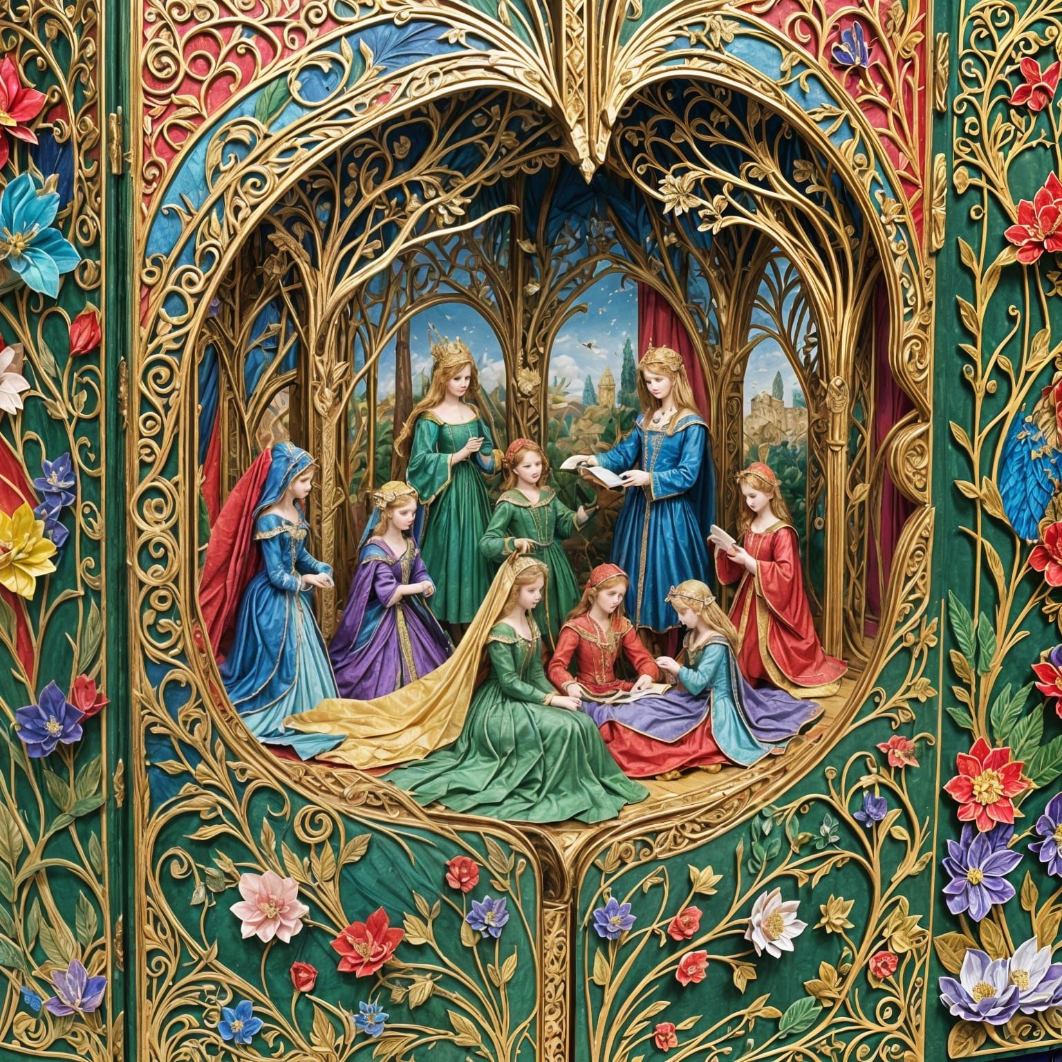 Sleeping Beauty Pop-Up Book in Papercraft Style