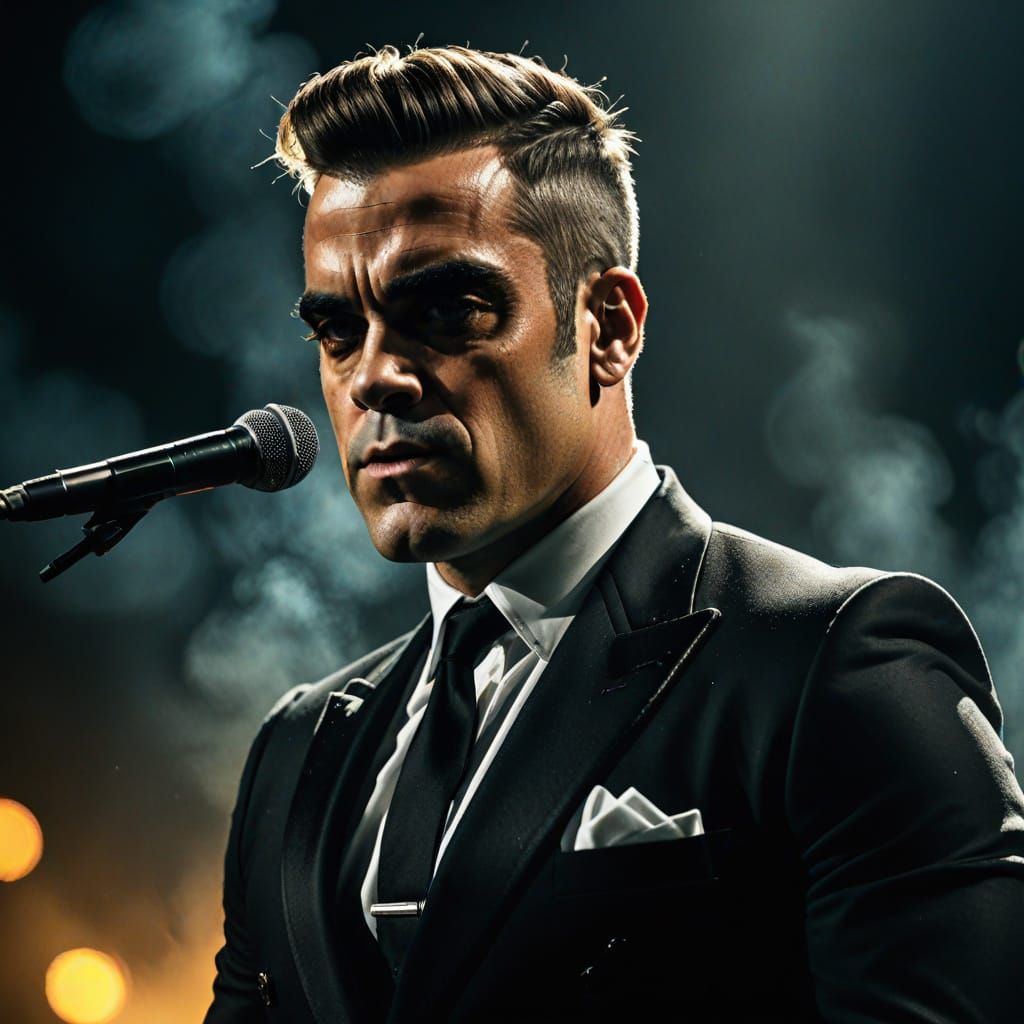Robbie Williams Concert: Hyper-Realistic Stage Photography