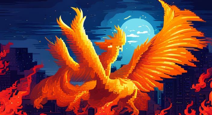 Pixel Art Phoenix Game Screen - SDXL BETA