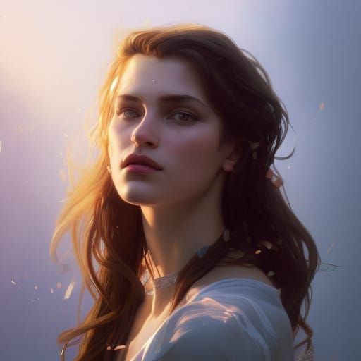 Detailed Portrait Art by Greg Rutkowski, Artgerm, and Mucha