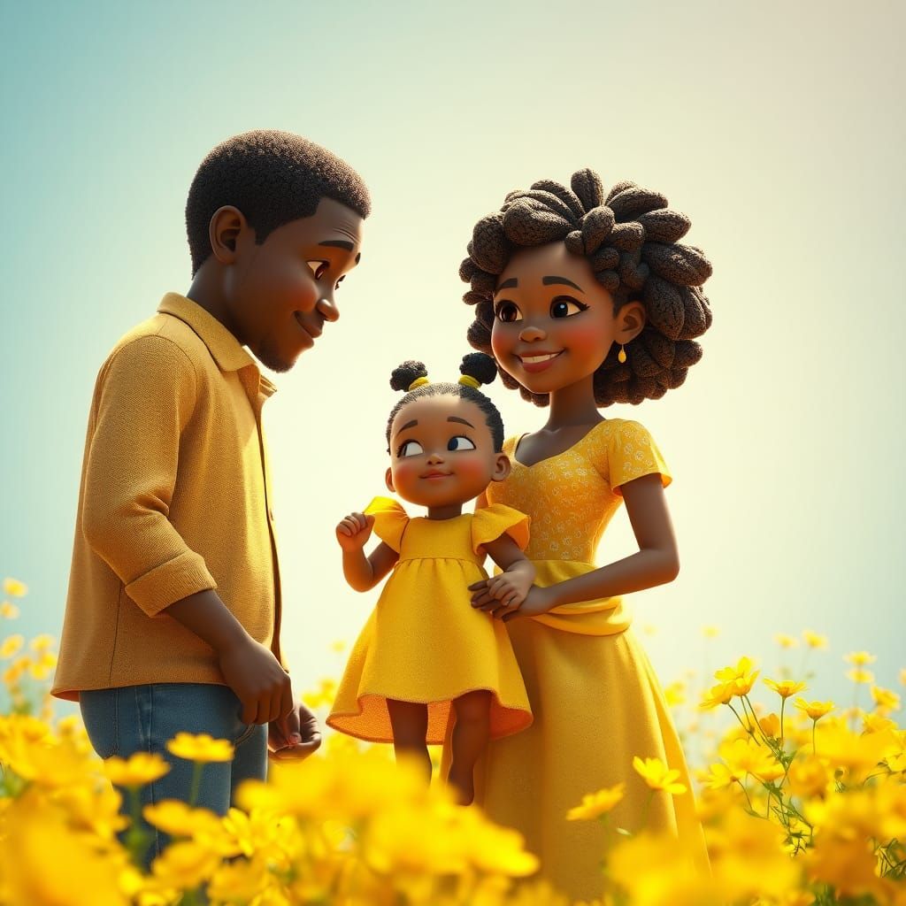 Family Unity in a Pixar-Inspired 3D Render