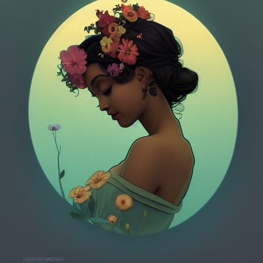 Cute Persephone Portrait in Anime Style