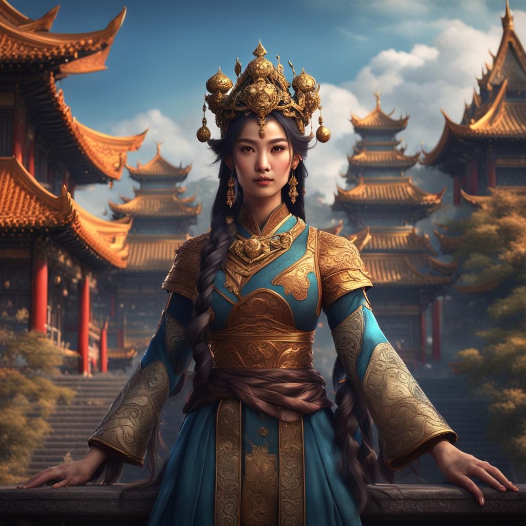 Fantasy Asian Princess Concept Art in 8k