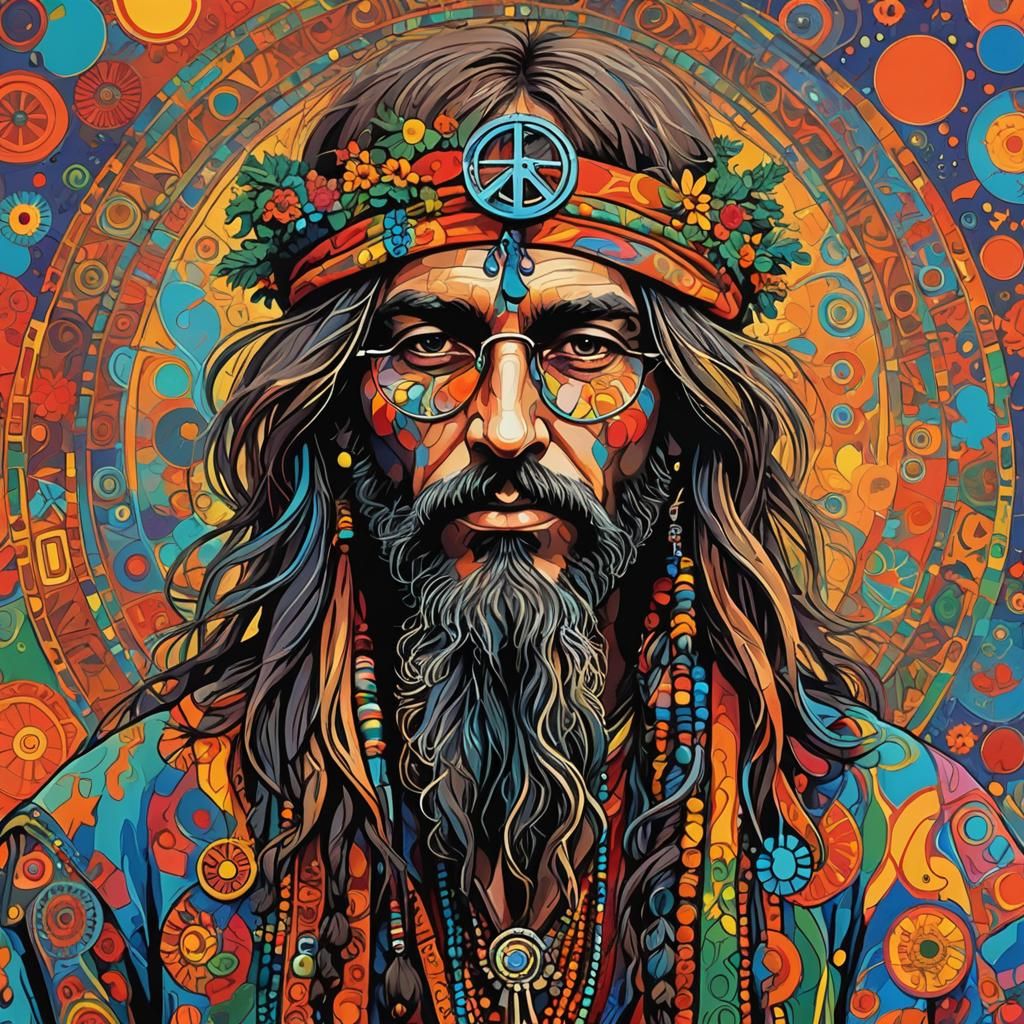Hippie Man Stops War with Love and Peace
