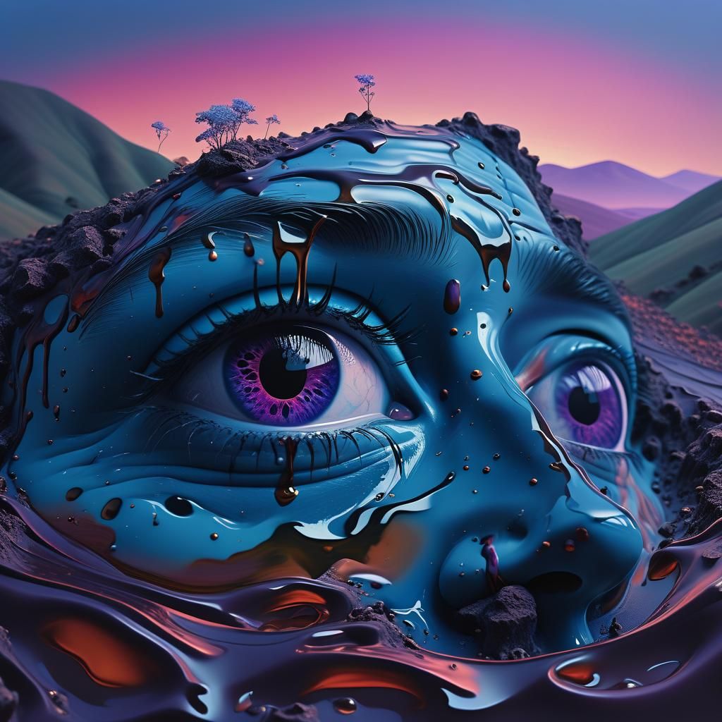 Dreamlike Melting Hills: A Surrealist Vision