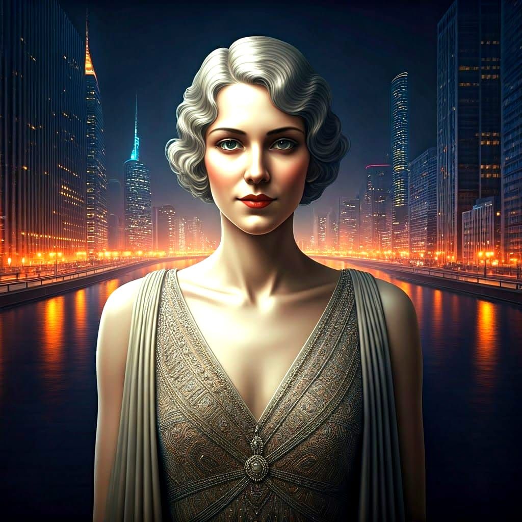 Art Deco Silver Sculpture of a Woman